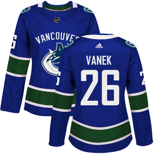 Adidas Vancouve Canucks #26 Thomas Vanek Blue Home Authentic Women Stitched NHL Jersey->women nhl jersey->Women Jersey